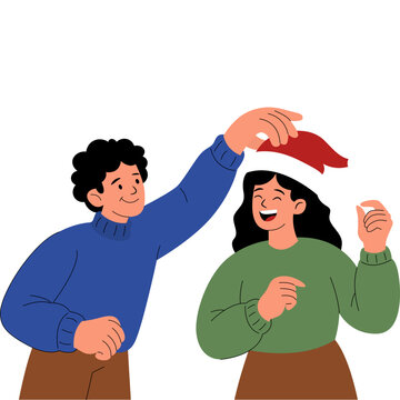 Happy Christmas Friends Illustration