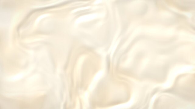 Abstract flowing liquid cream or silk texture with gentle waves and soft light reflections, smooth and luxurious motion
