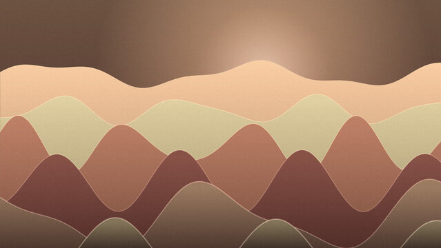 Earth tone mountain landscape art with grain texture for home interiors.