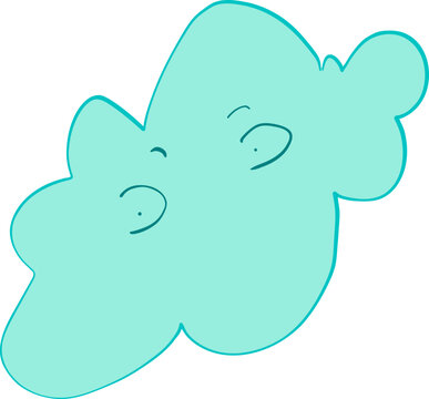 ute curious cloud icon with a questioning expression for weather design