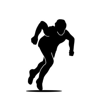 black silhouette of runner in action