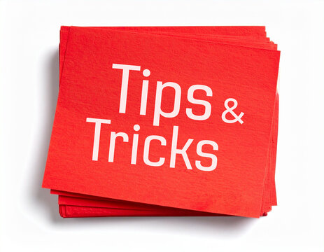tips and tricks sign on white background