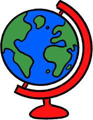Educational terrestrial globe model for geography and world study © 사과리 오