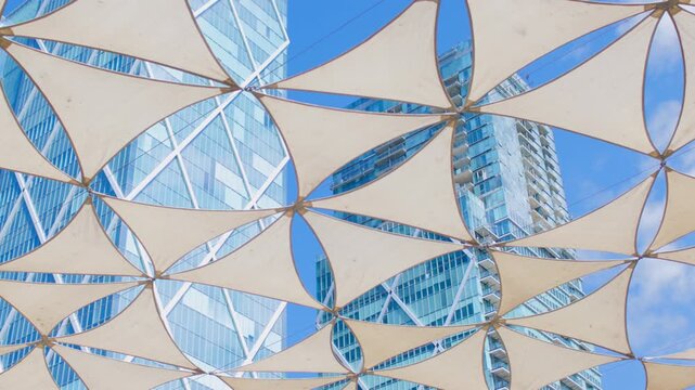 Givon Square in Tel Aviv. Israel. Skyscrapers against the sky. architecture of Tel Aviv.
