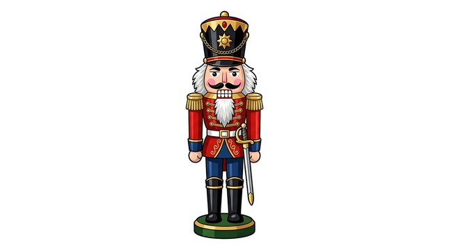 Traditional red and blue nutcracker soldier