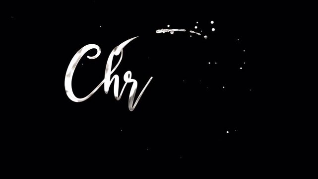 Christmas silver handwritten animated lettering suitable for branding, posters, editorial layouts, invitations, logos, and contemporary graphic design projects.