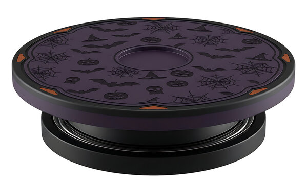 Halloween themed phone grip with spooky pattern isolated on transparent background