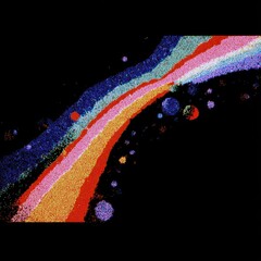 Fototapeta premium Colorful cosmic abstract digital illustration.