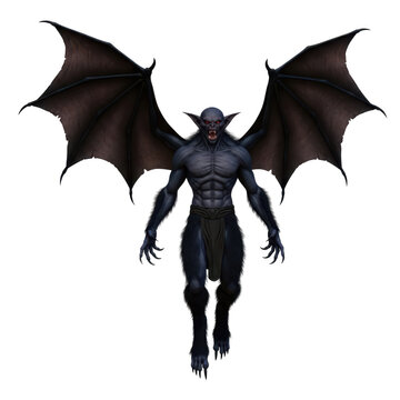 Dark fantasy demon creature with bat wings