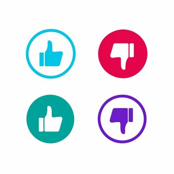 Up and down thumbs up and down icons in colorful circles