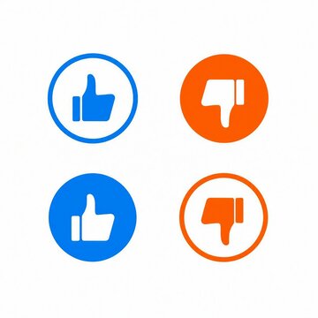 Upvote and downvote thumbs up and down icons set
