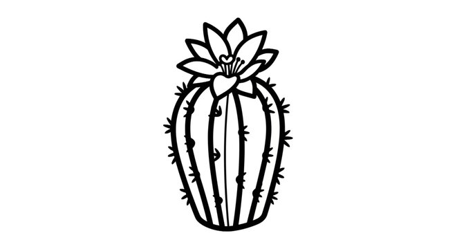 Cactus Plant with Flower Bloom.