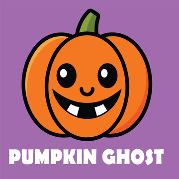 cartoon vector illustration halloween pumpkin ghost