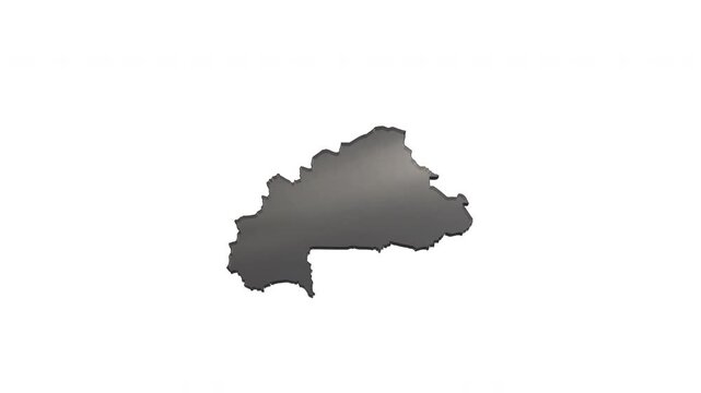 Burkina faso country map outline animation