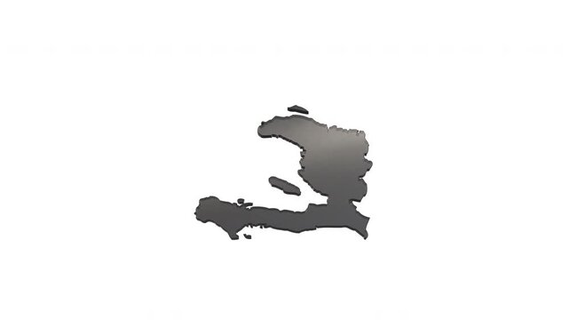 Haiti country map forming with name animation