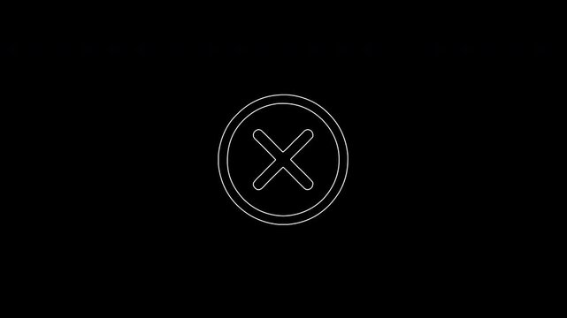 Animated check mark changing into cross symbol