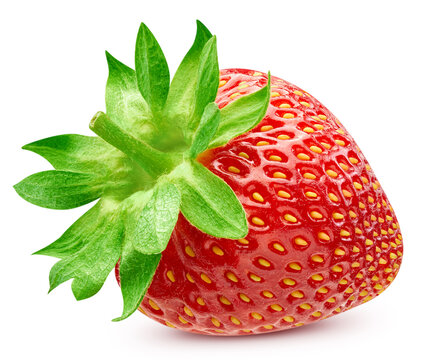 Strawberry isolated on white background. Sweet organic strawberry berry with clipping path