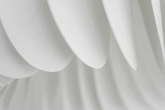 Abstract white curved shape background with overlapping slats