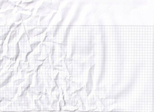 Wrinkled checkered paper provides a blank background for copy space