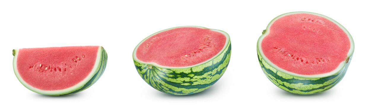 Watermelon slice isolated on white background. Watermelon isolated clipping path