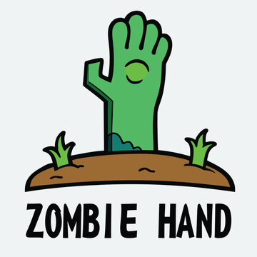 vector cartoon design green zombie hand