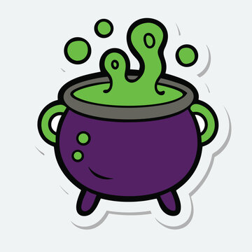 vector cartoon design magic cauldron