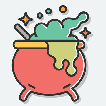 vector cartoon design magic cauldron
