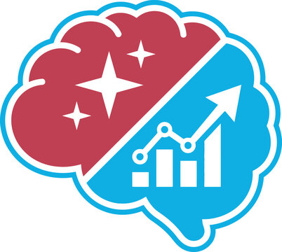Brain with business growth chart graph arrow vector concept analytics data financial suc