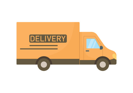 Small delivery truck for parcel transportation shipping logistics and local cargo delivery service