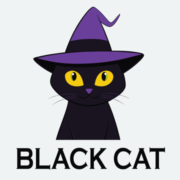 vector cartoon design halloween black cat