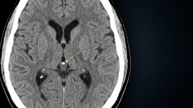 Pineal Body Calcification in Brain CT for Radiology Education