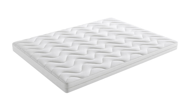 White quilted mattress topper with wavy pattern and soft fabric texture