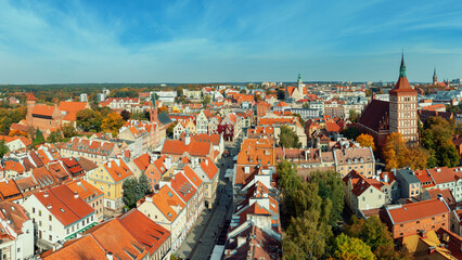 Widok z lotu ptaka na Stare Miasto w Olsztynie. © Janusz Lipiński