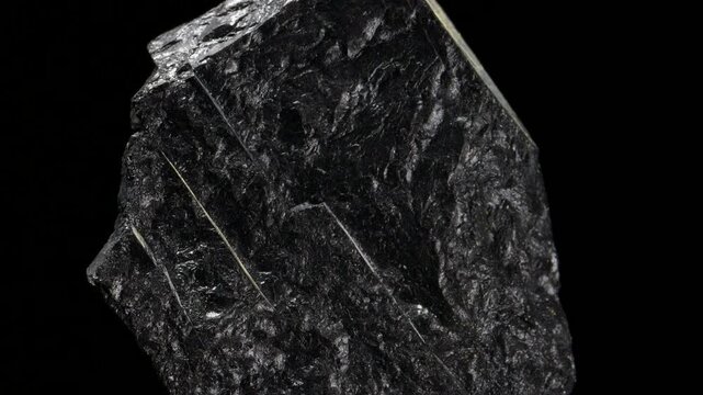 Cannel Coal (bituminous coal) specimen rotating slowly