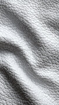 A close up view of a textured grey surface with a wrinkled pebbled pattern resembling leather, set against a soft background.