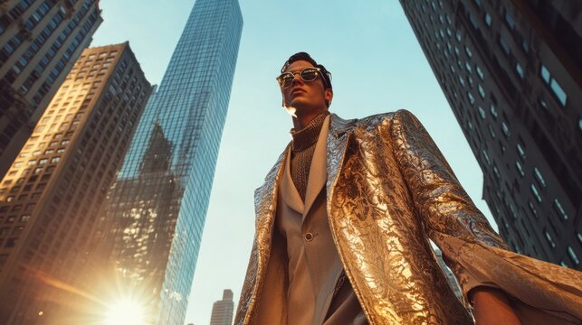 Stylish person posing in the city