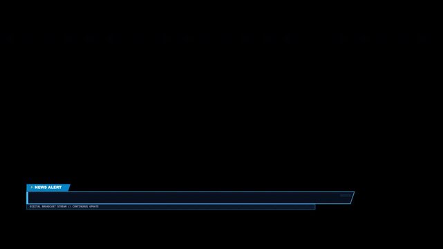 Blue digital interface lowerthird banner template with sleek panels, suitable for television broadcasts, news, presentations, gaming, technology, and branding content. ProRess 4444 Alpha Channel