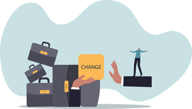 Status quo bias, fear or refuse to change, comfort zone or conservative thinking,life and employment of people.flat design.