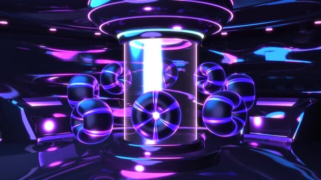 Neon wheel realm animation. (loop)