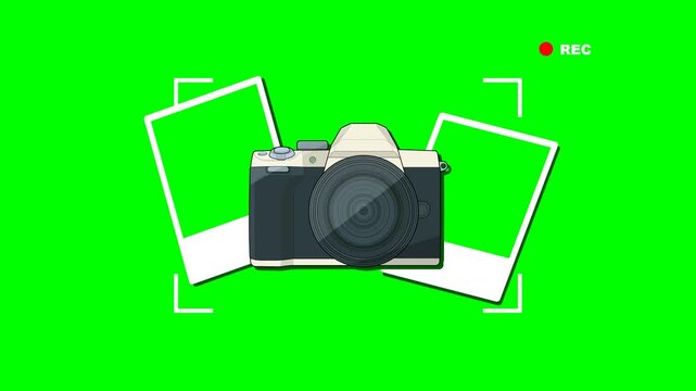 An ultra premium, dynamic mirrorless camera animation perfect for photography vlogs intros. Features floating UI elements, a REC indicator, and a dynamic shutter snap that ejects two 3D