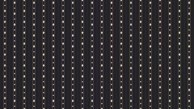 Art Deco champagne beaded pinstripe seamless pattern on charcoal, elegant vertical stripe geometric background