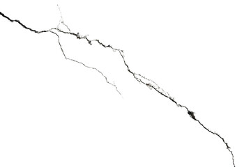 Minimalist concept photo of isolated diagonal crack line on transparent png background © Tanaly