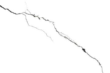 Minimalist concept photo of isolated diagonal crack line on transparent png background © Tanaly