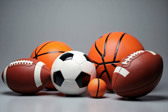 Displaying a Variety of Sports Equipment against a Neutral Background for an Eye-catching Photo Shoot