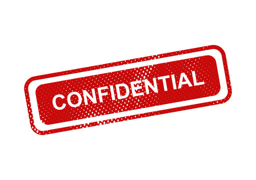 Red confidential stamp on white background illustration