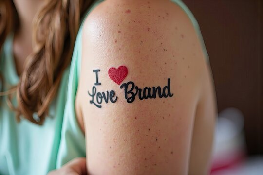 A Tattooed Arm Proclaims Loyalty with I Love Brand Artwork