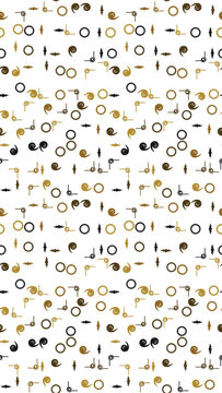 Steampunk pattern with gears, swirls, and decorative elements