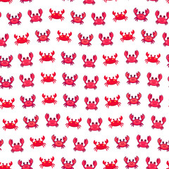 Cute red cartoon crabs seamless pattern © ebar