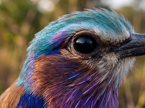 Extreme Macro Close Up of Colorful Wild Bird Eye and Feathers