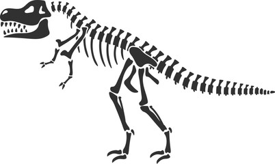 Tyrannosaurus rex skeleton fossil representing an extinct prehistoric animal © WinWin